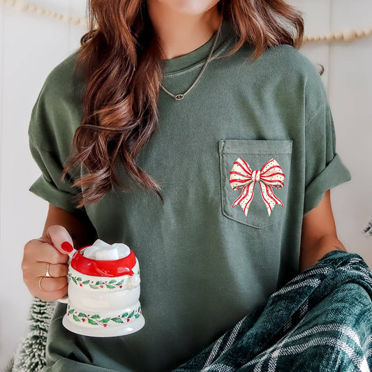 Christmas Ribbon Pocket Tee