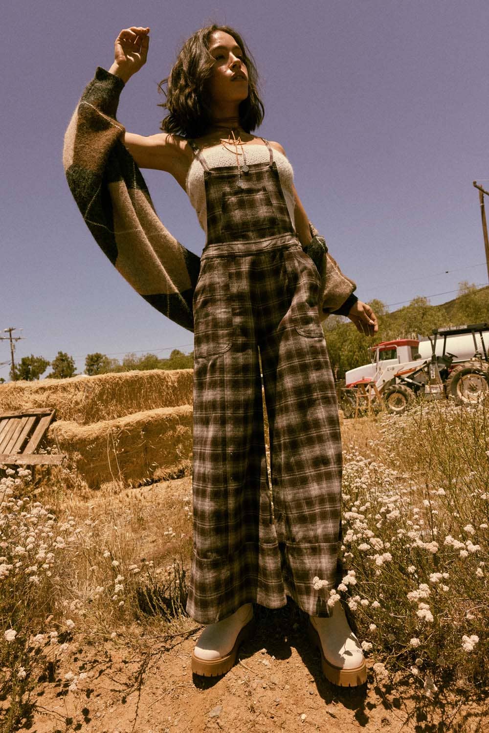 COCO FLANNEL OVERALL JUMPSUIT