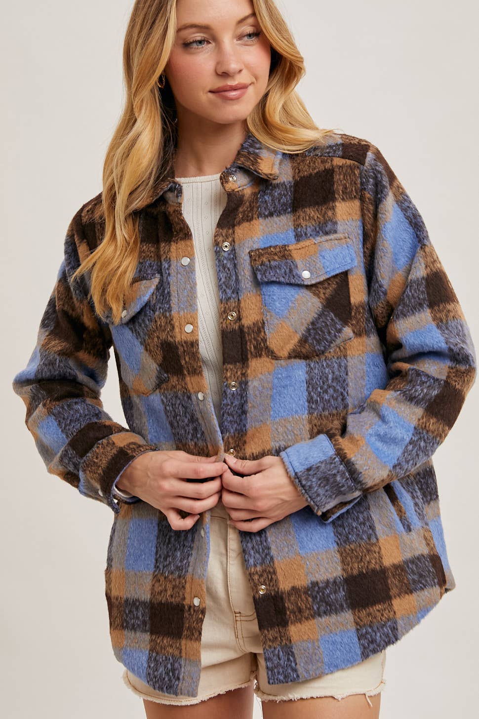 KERRY BUTTON DOWN PLAID SHACKET