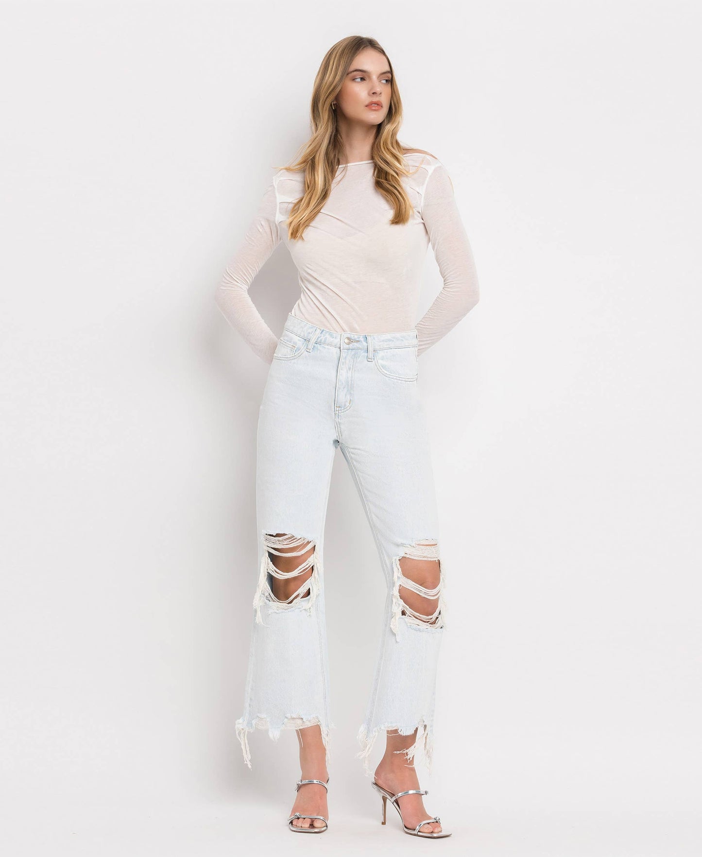 90'S VINTAGE HIGH RISE CROP JEANS