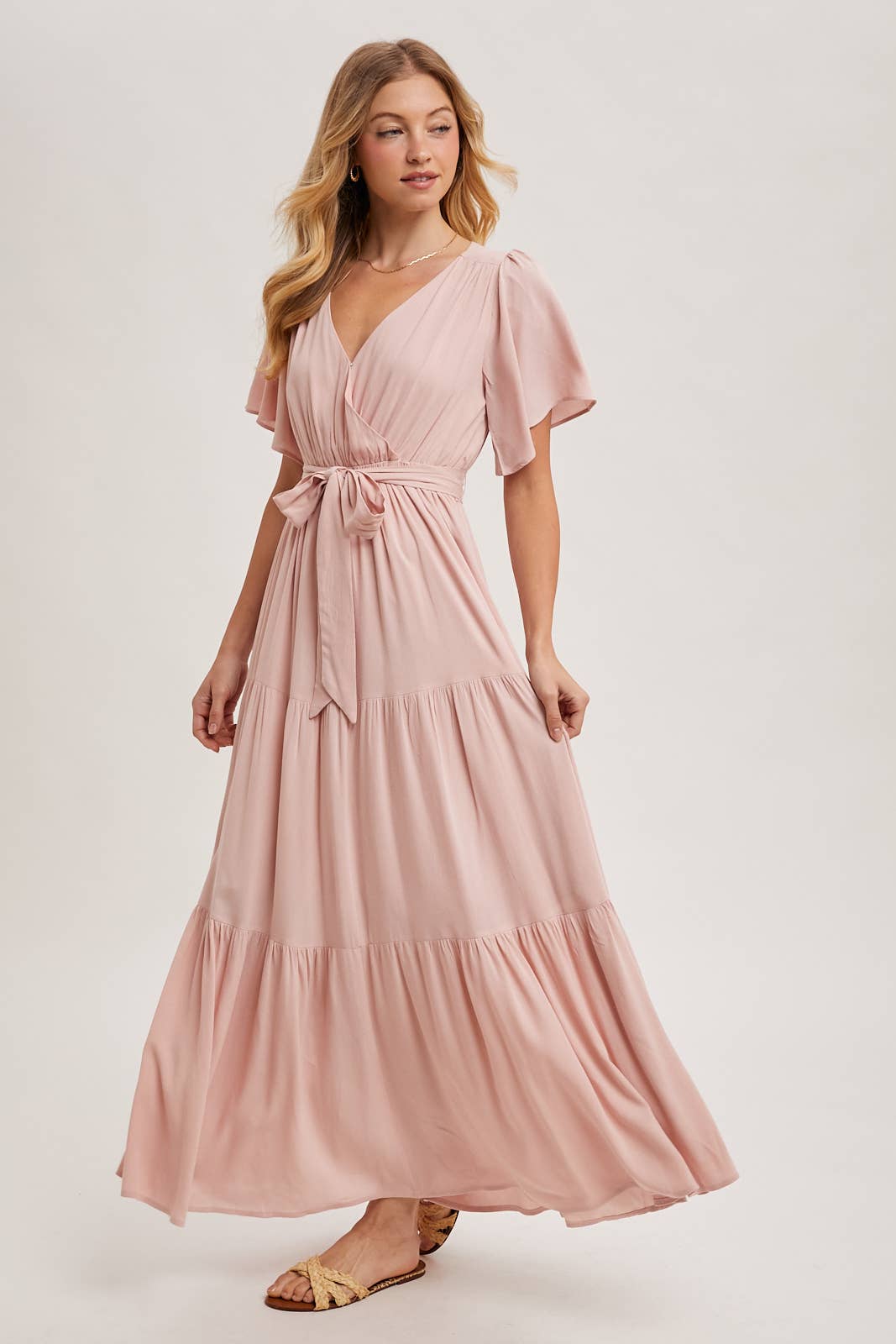 ROSE TIERED WRAP DRESS