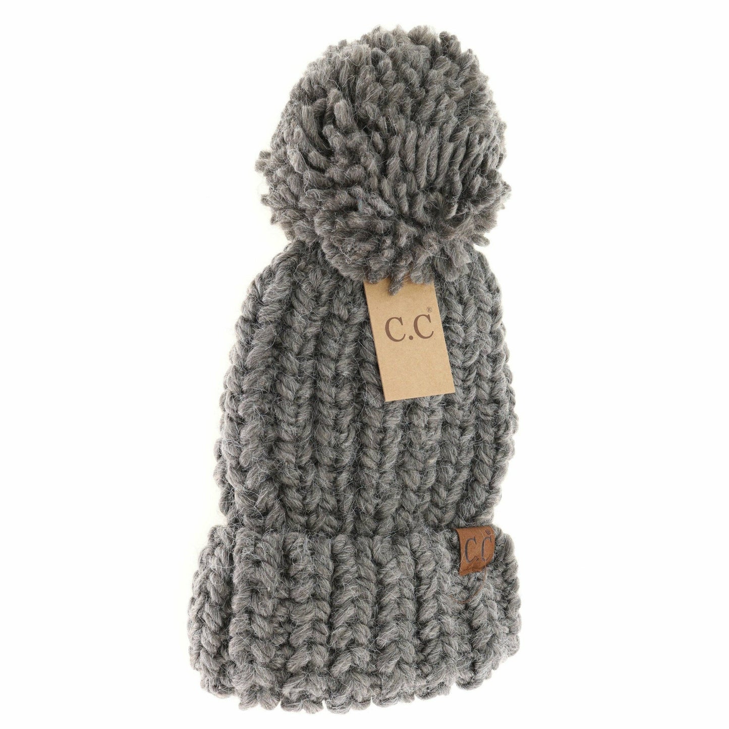 Chunky Knit Yarn Pom C.C Beanie