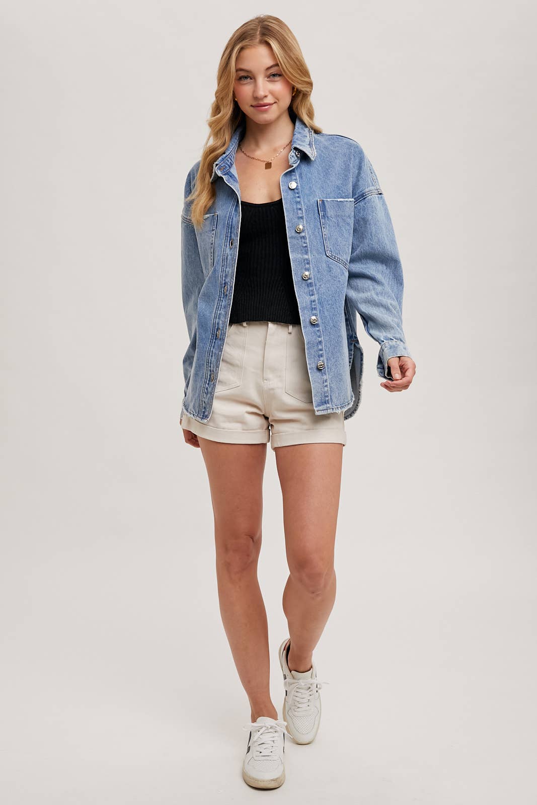 RAMY DENIM BUTTON DOWN JACKET