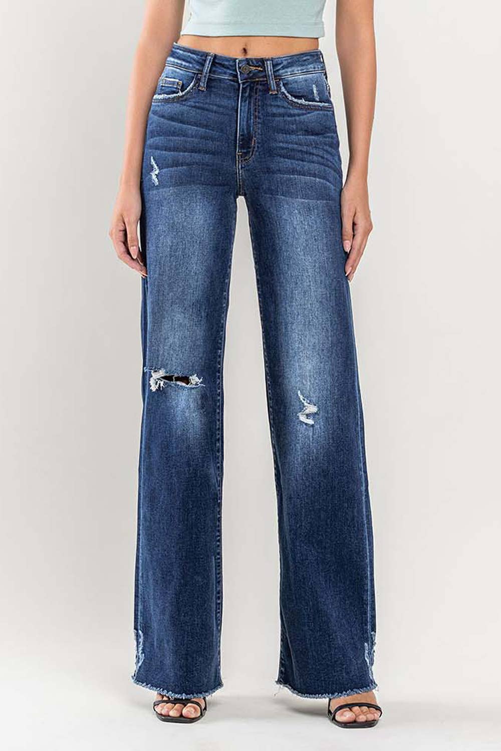 Distressed Wide Leg KanCan Jean