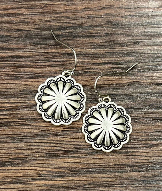 Brass Concho Earrings