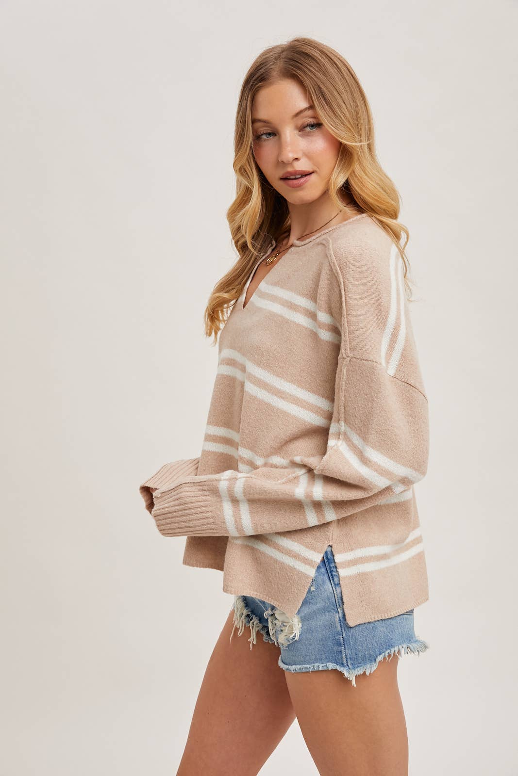 JADE STRIPED KNIT SWEATER