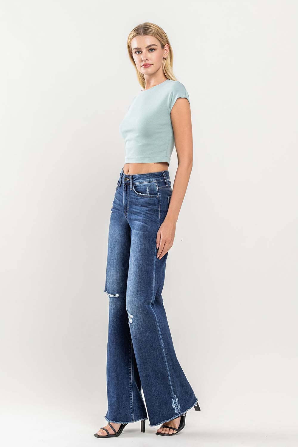 Distressed Wide Leg KanCan Jean