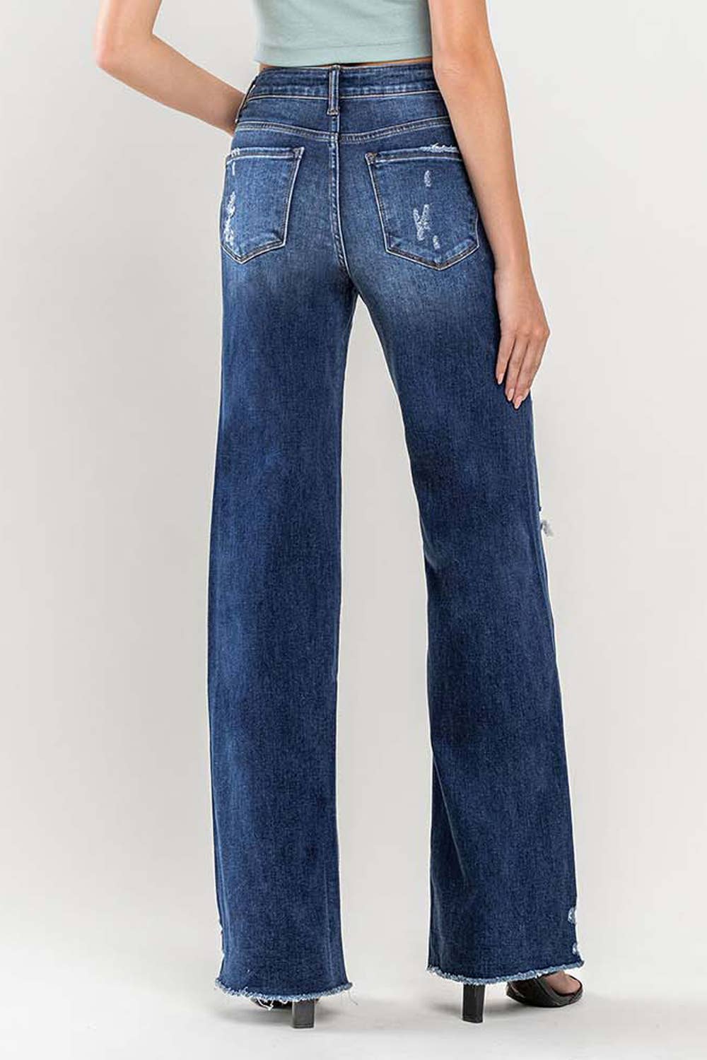 Distressed Wide Leg KanCan Jean