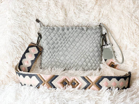 Woven Crossbody: Gray