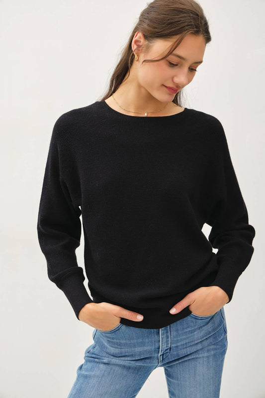 LONG SLEEVE RIBBED SWEATER