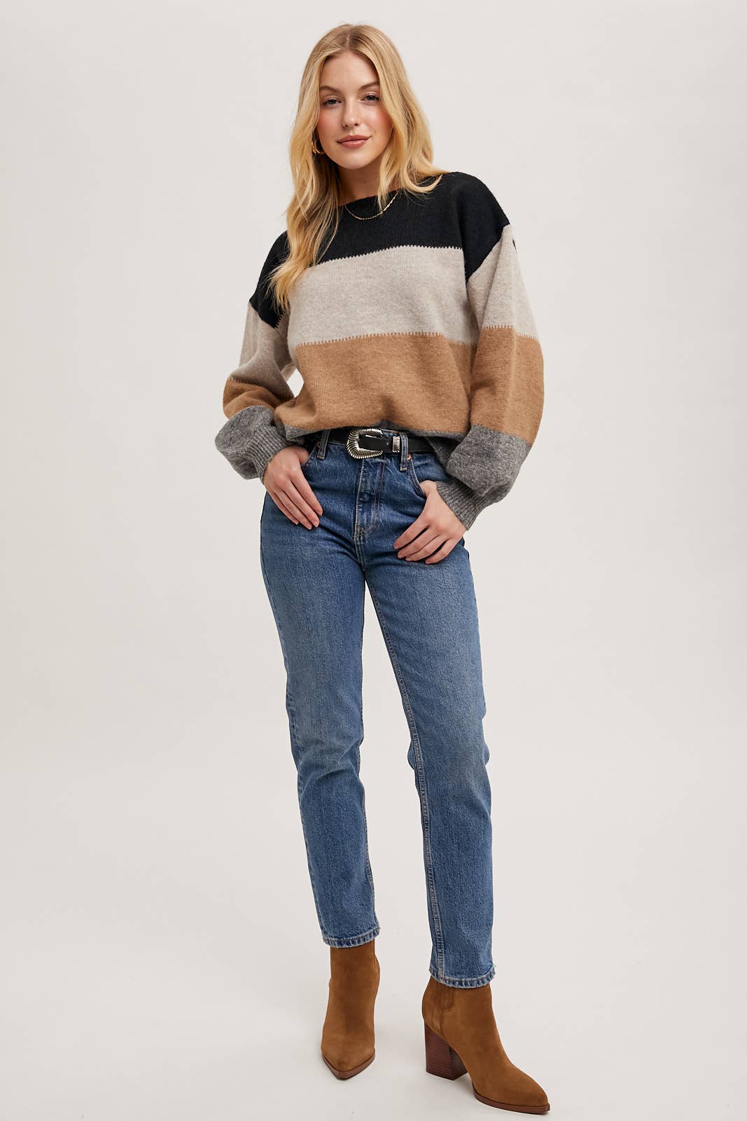 STEPH COLORBLOCK KNIT SWEATER