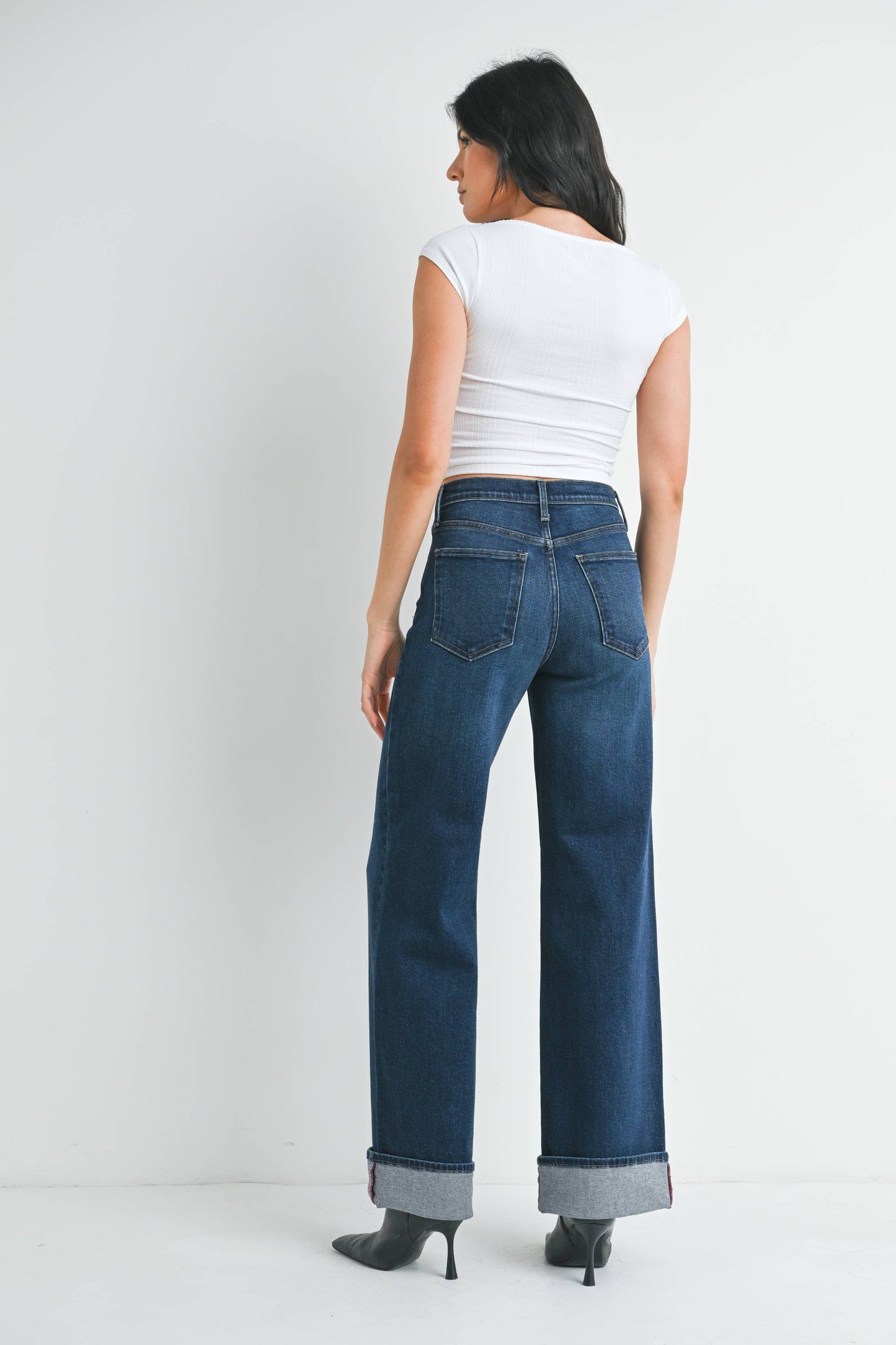 Rosie Cuffed Palazzo Jeans