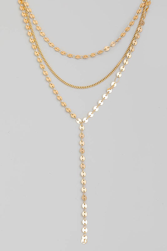 Layered Chain Y Necklace: G