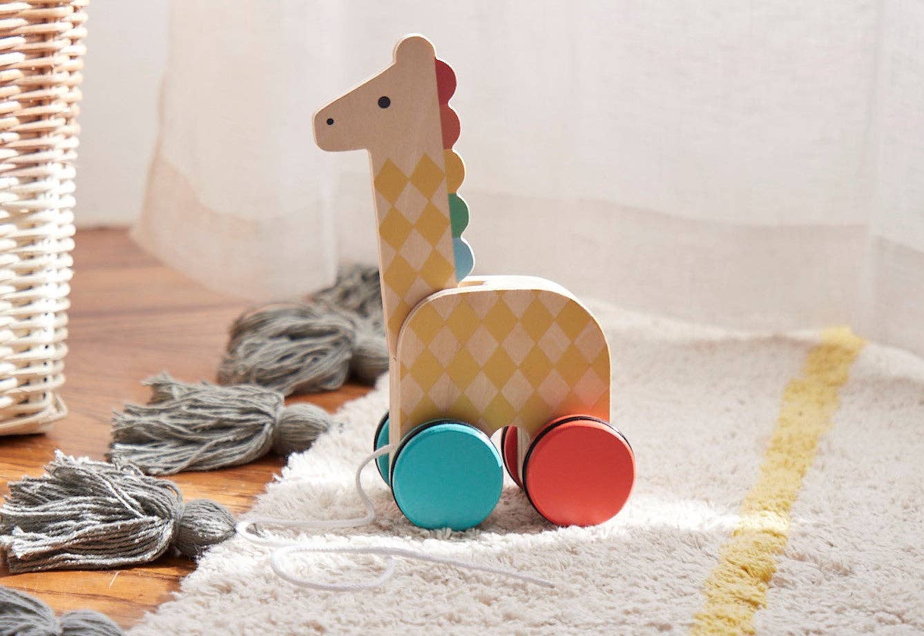 On-the-Go Giraffe Wooden Pull Toy