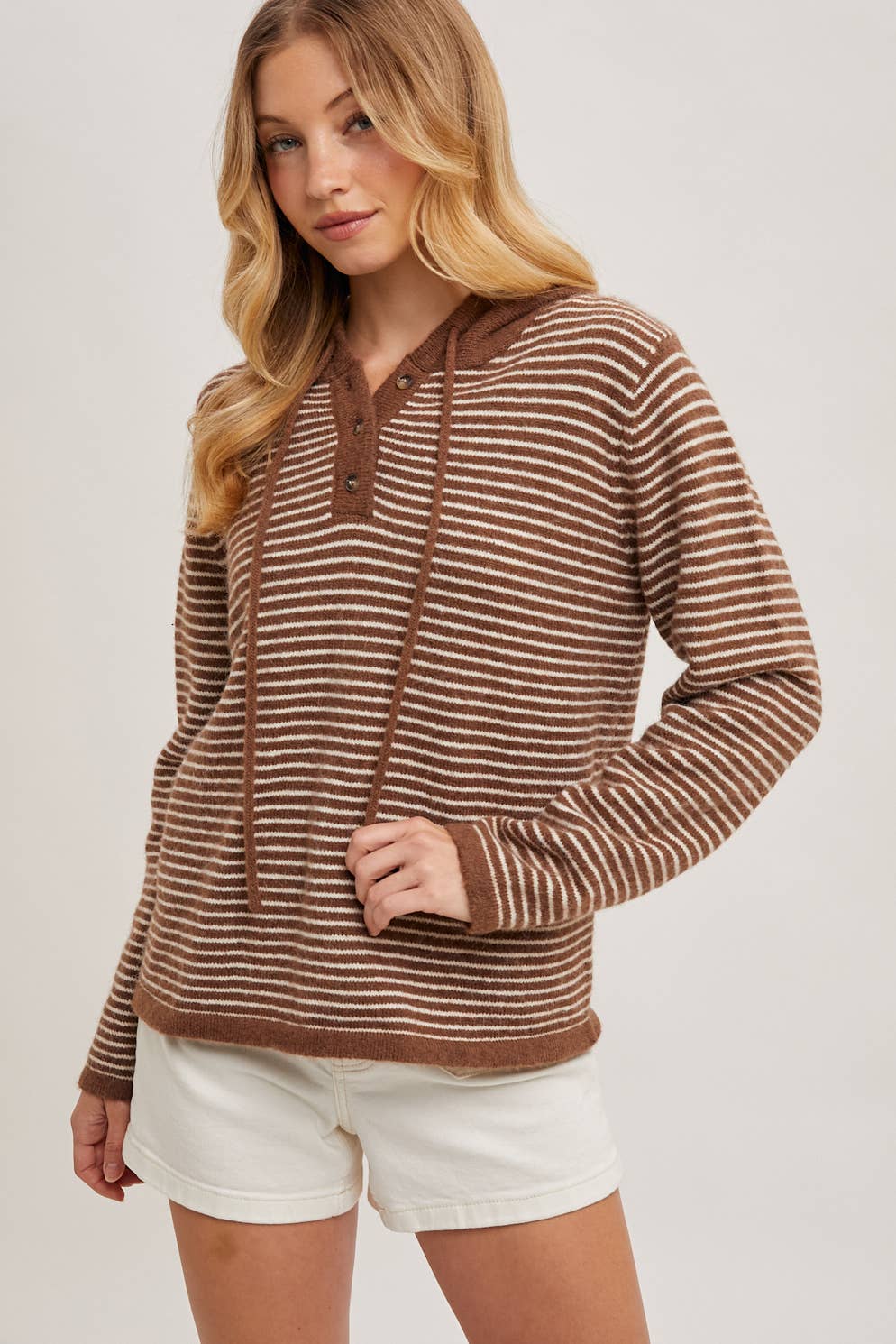 HENLEY BLACK AND WHITE STRIPED HOODIE