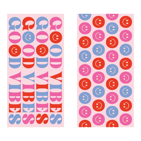 HAPPY GOOOD VIBES BEACH TOWEL