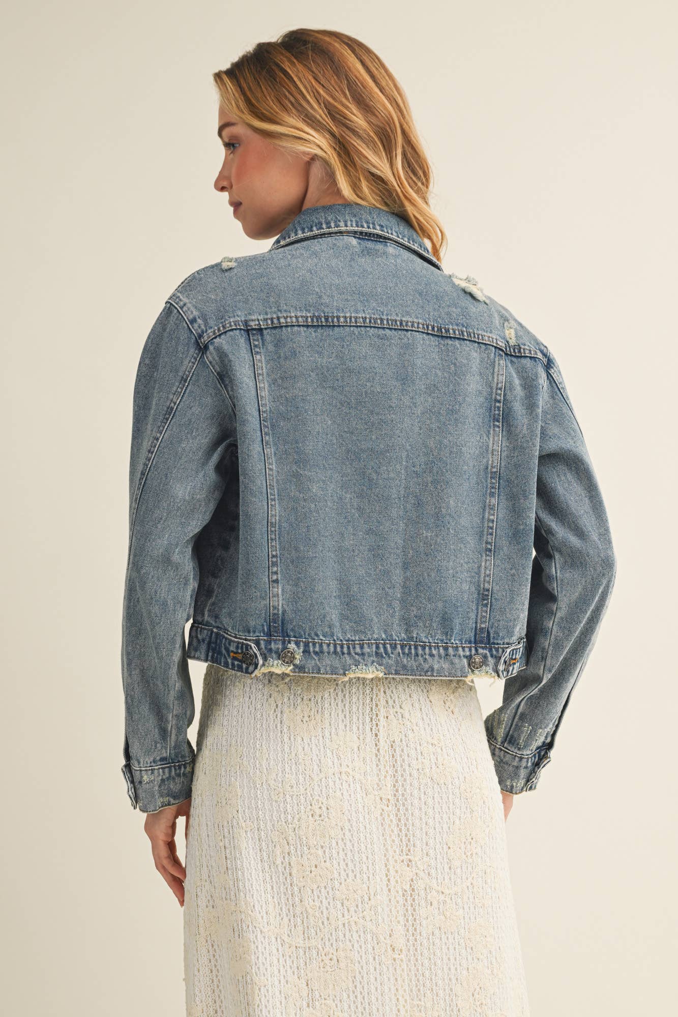 ROSIE DISTRESSED DENIM JACKET