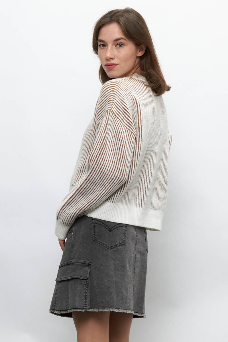 Eve Vertical Stripe Knit Sweater