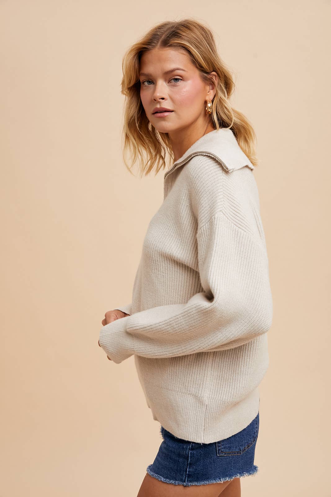 KAYTON HALF ZIP KNITTED PULLOVER