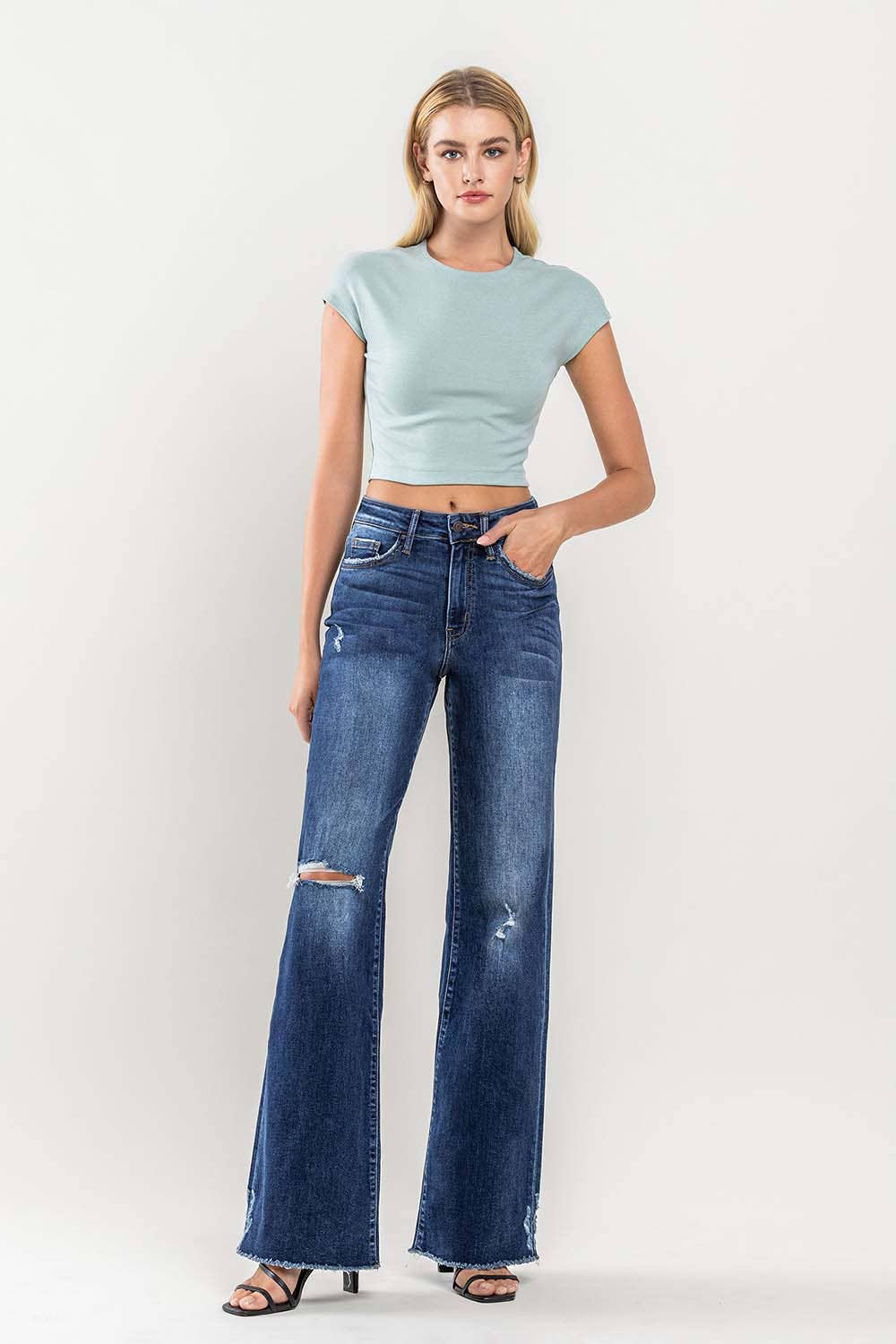 Distressed Wide Leg KanCan Jean