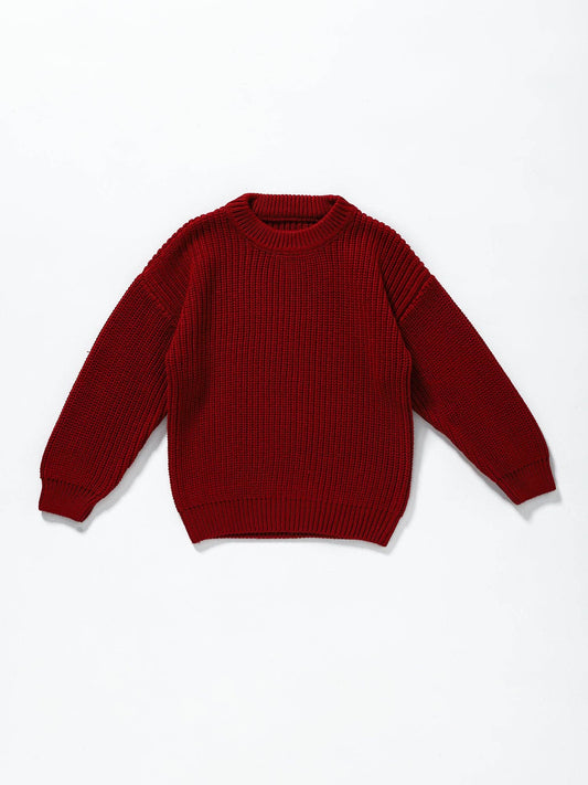 Girls Maroon Winter Sweater