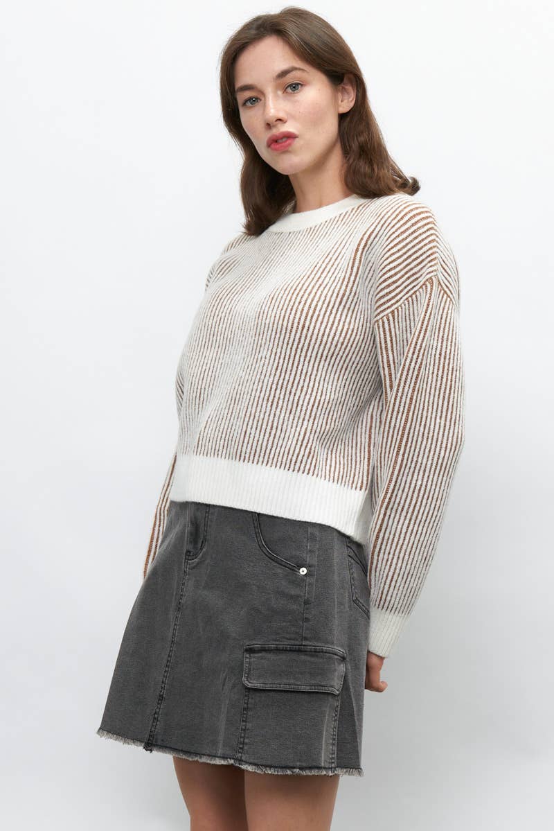 Eve Vertical Stripe Knit Sweater