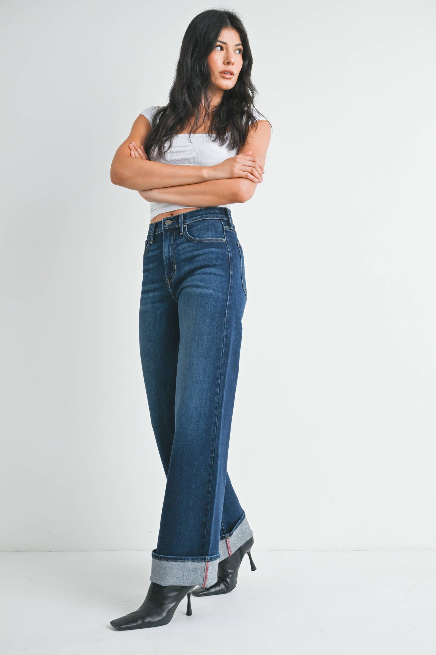 Rosie Cuffed Palazzo Jeans