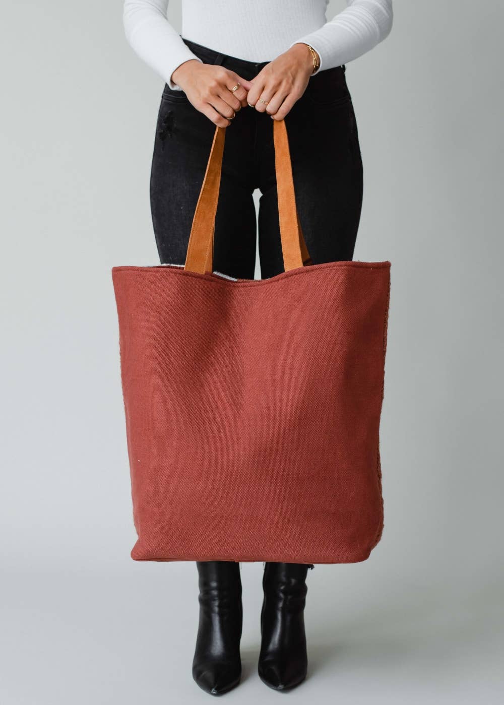 Rust, Cream & Gray Aztec Tote