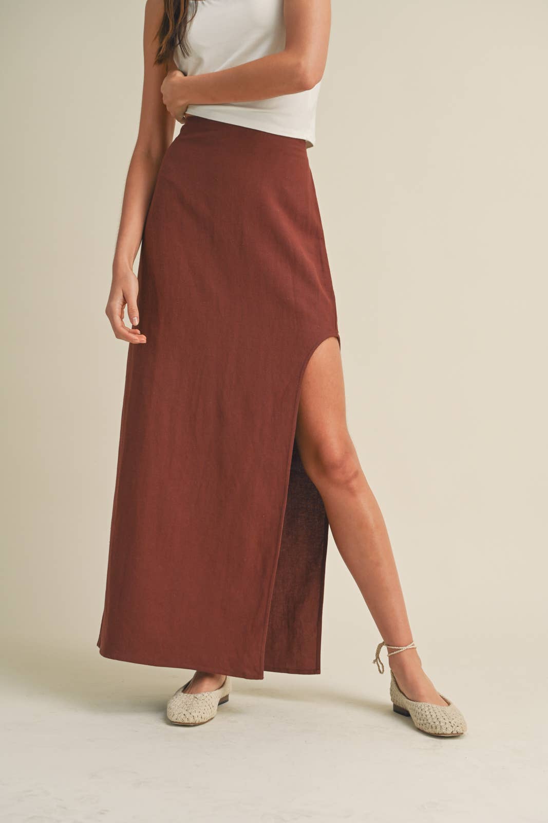 HALLE MAXI SKIRT WITH SIDE SLIT