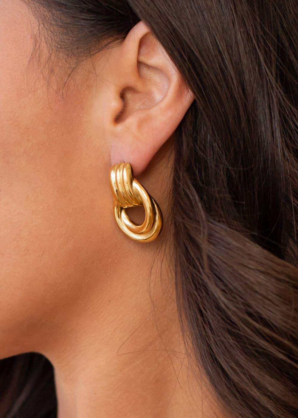 Luxe Gold Textured Dangle Earrings