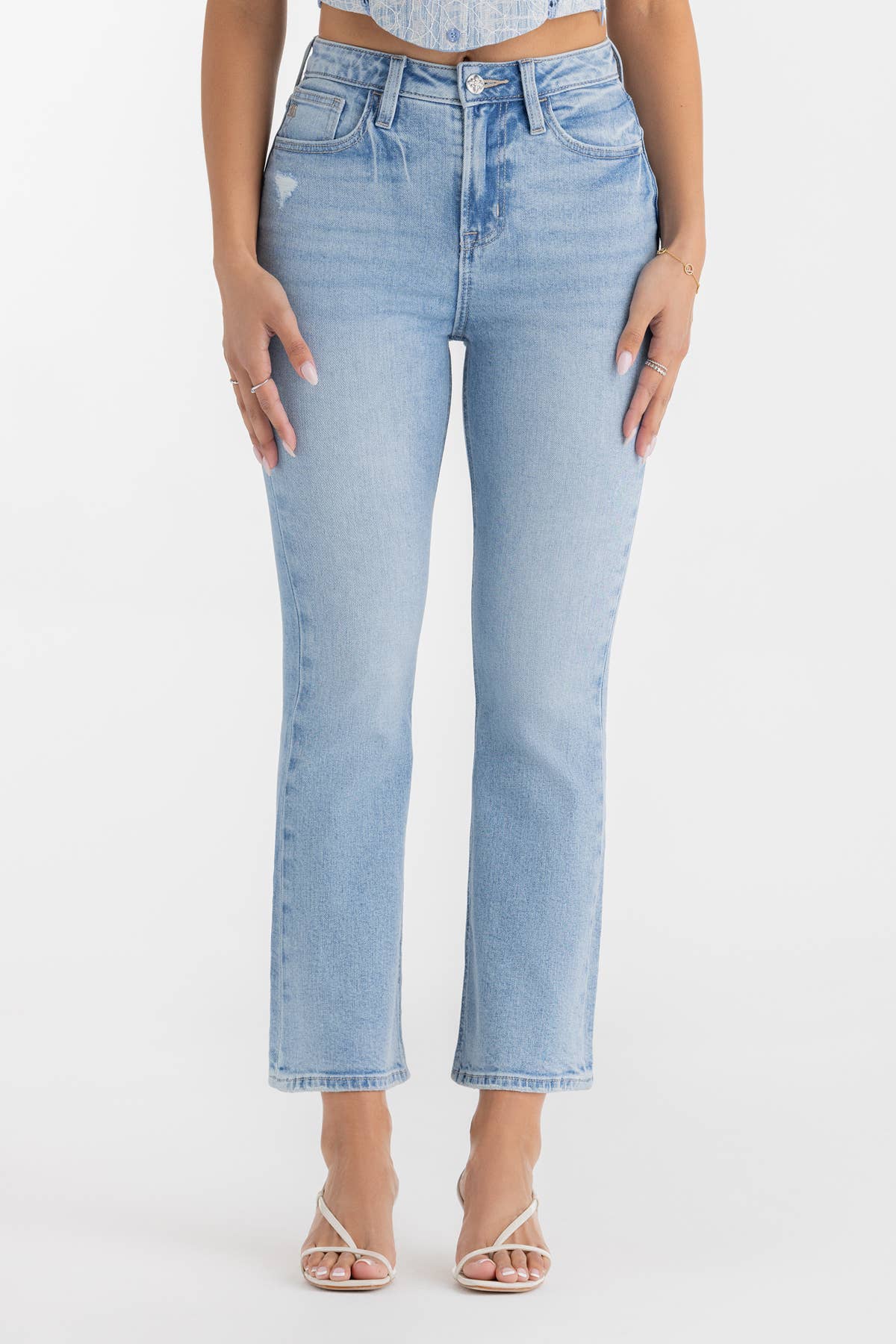 SUPER HIGH RISE ANKLE FLARE JEANS