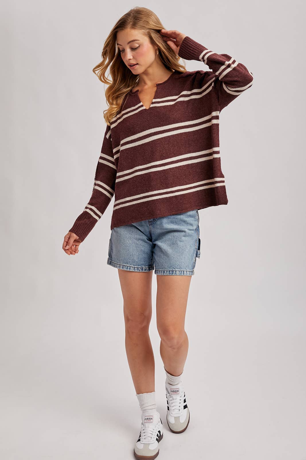 JADE STRIPED KNIT SWEATER