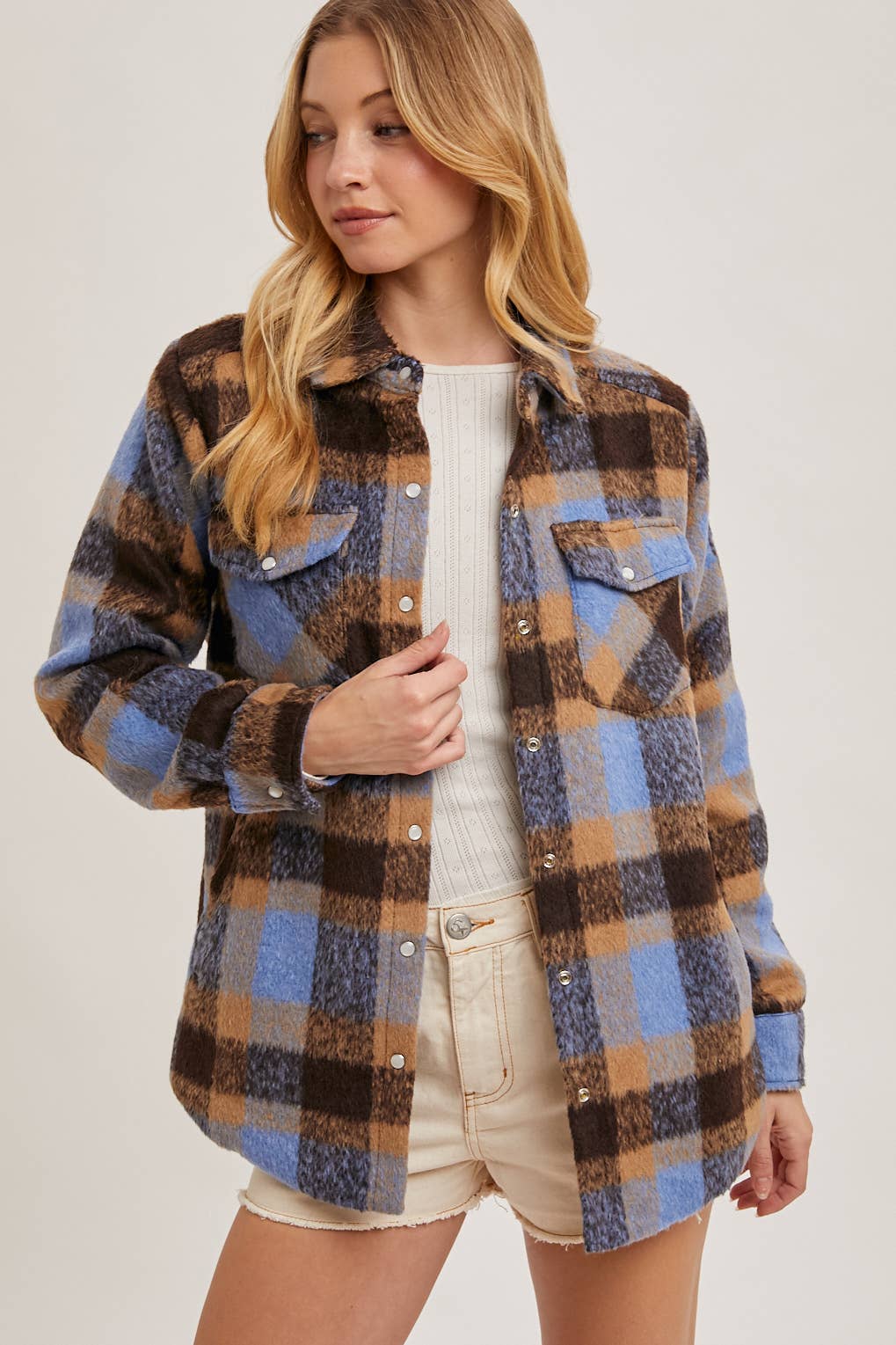 KERRY BUTTON DOWN PLAID SHACKET