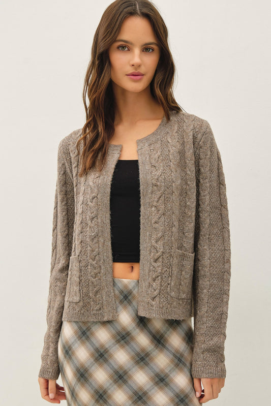 CINDY TAUPE KNIT SWEATER