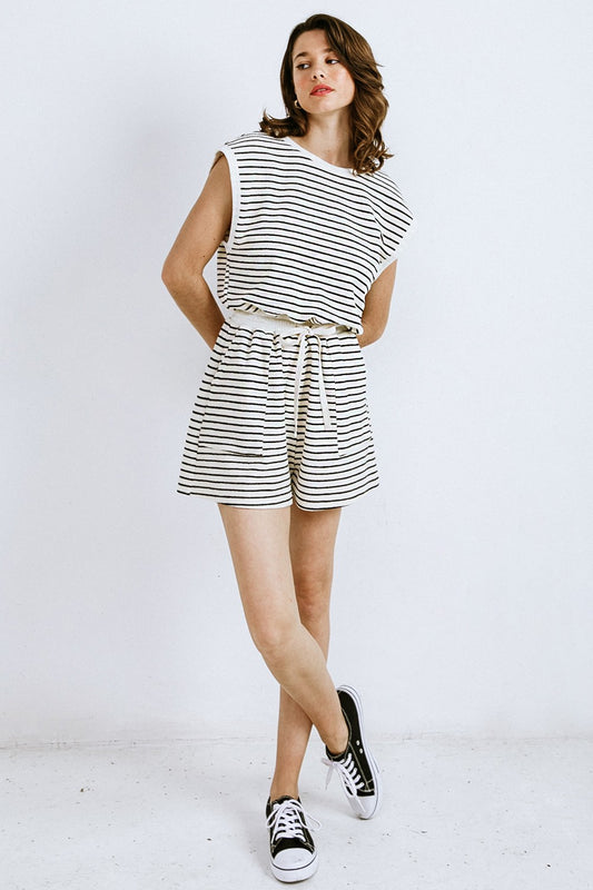 STRIPED SADIE ROMPER
