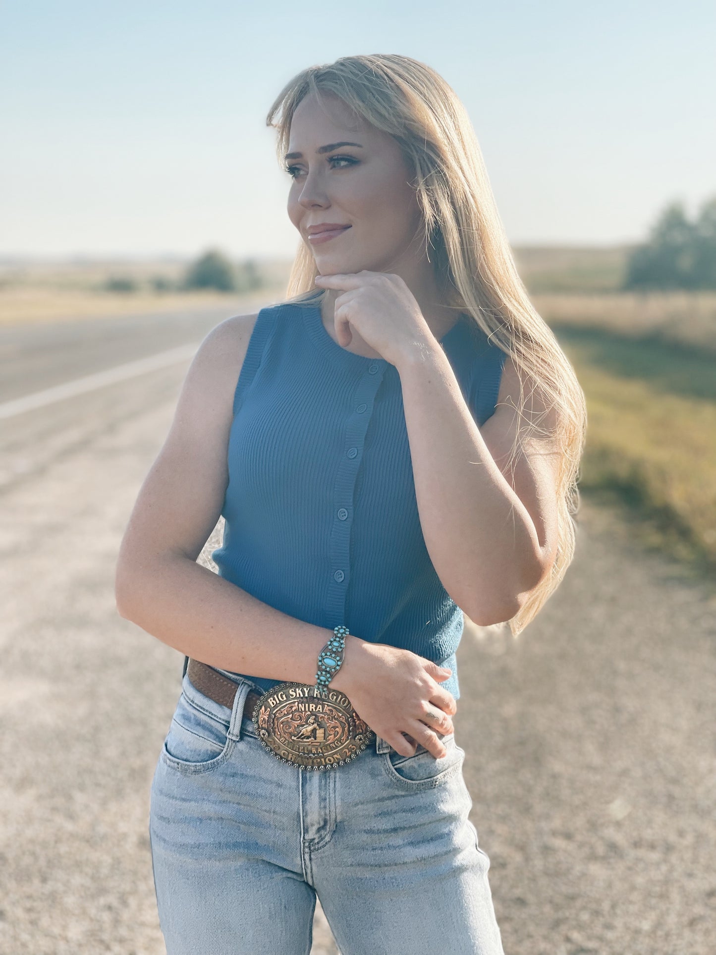 MISSIE BUTTON DOWN SWEATER TANK