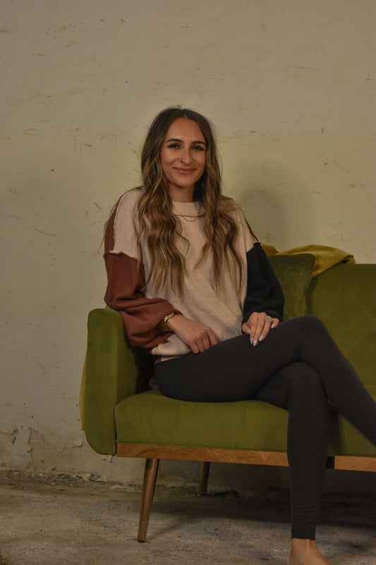 HARLOW COLOR BLOCK SWEATER