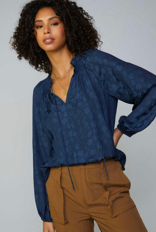 Paisley Long Sleeve Detail Blouse