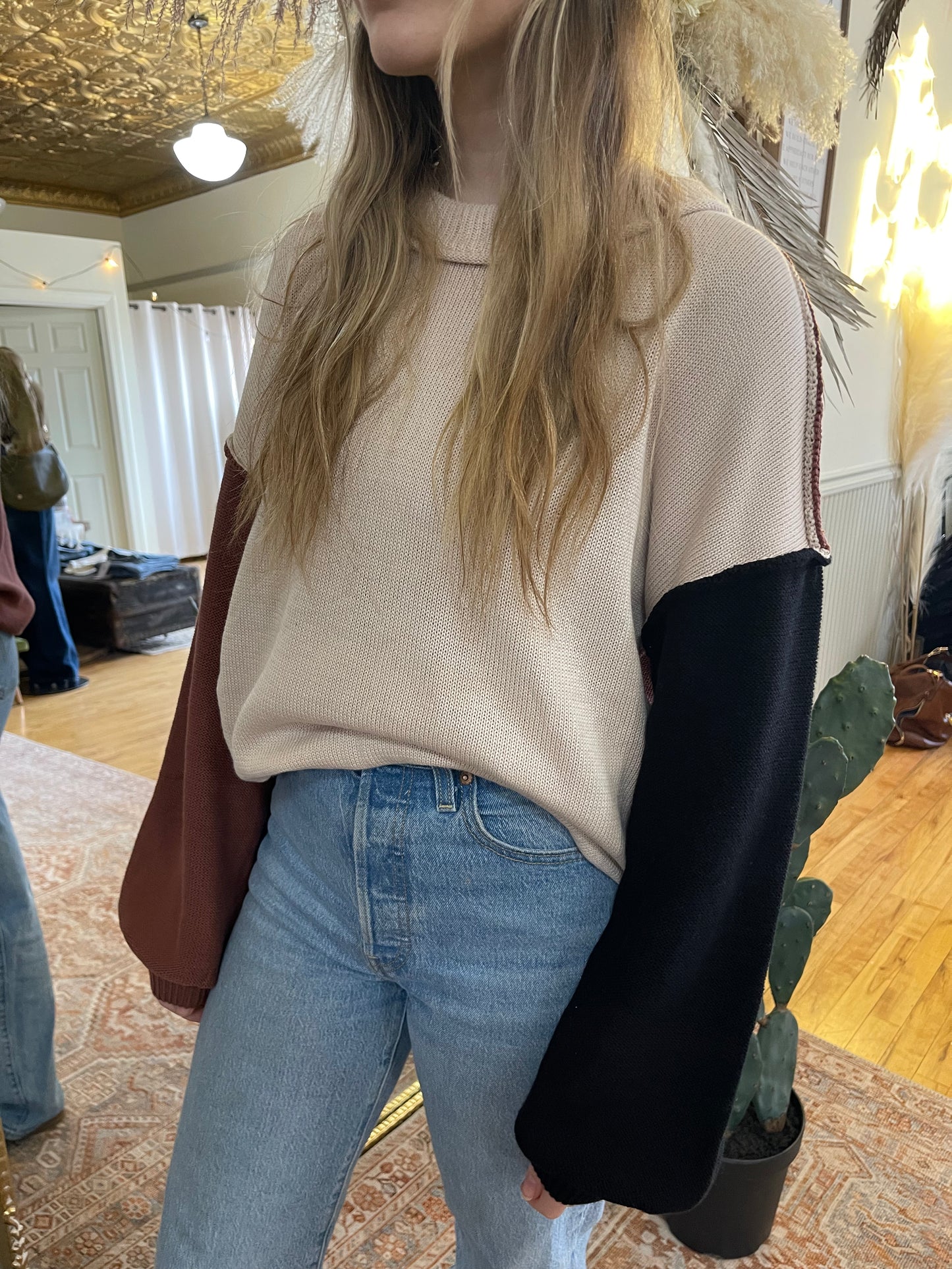 HARLOW COLOR BLOCK SWEATER