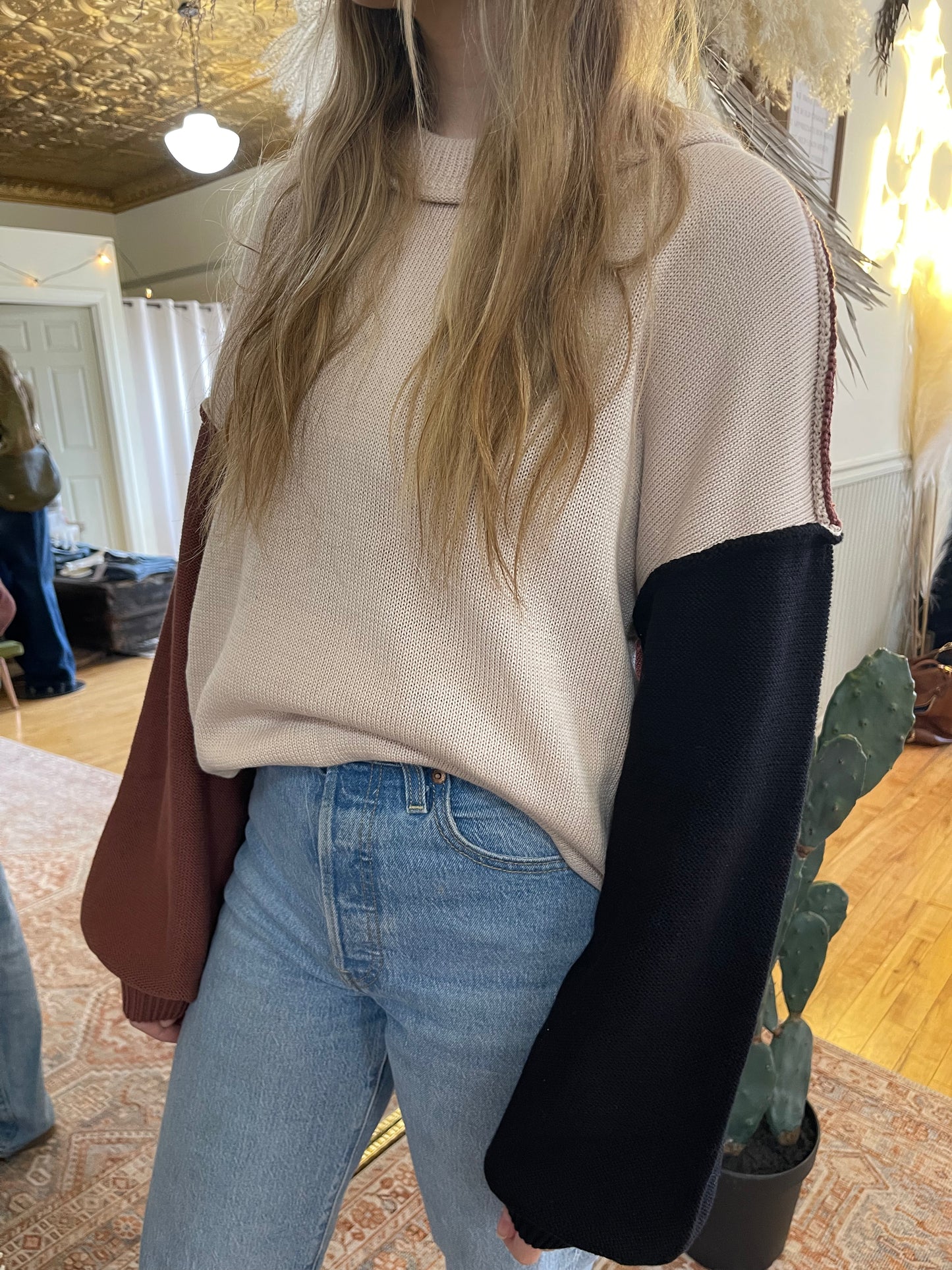 HARLOW COLOR BLOCK SWEATER