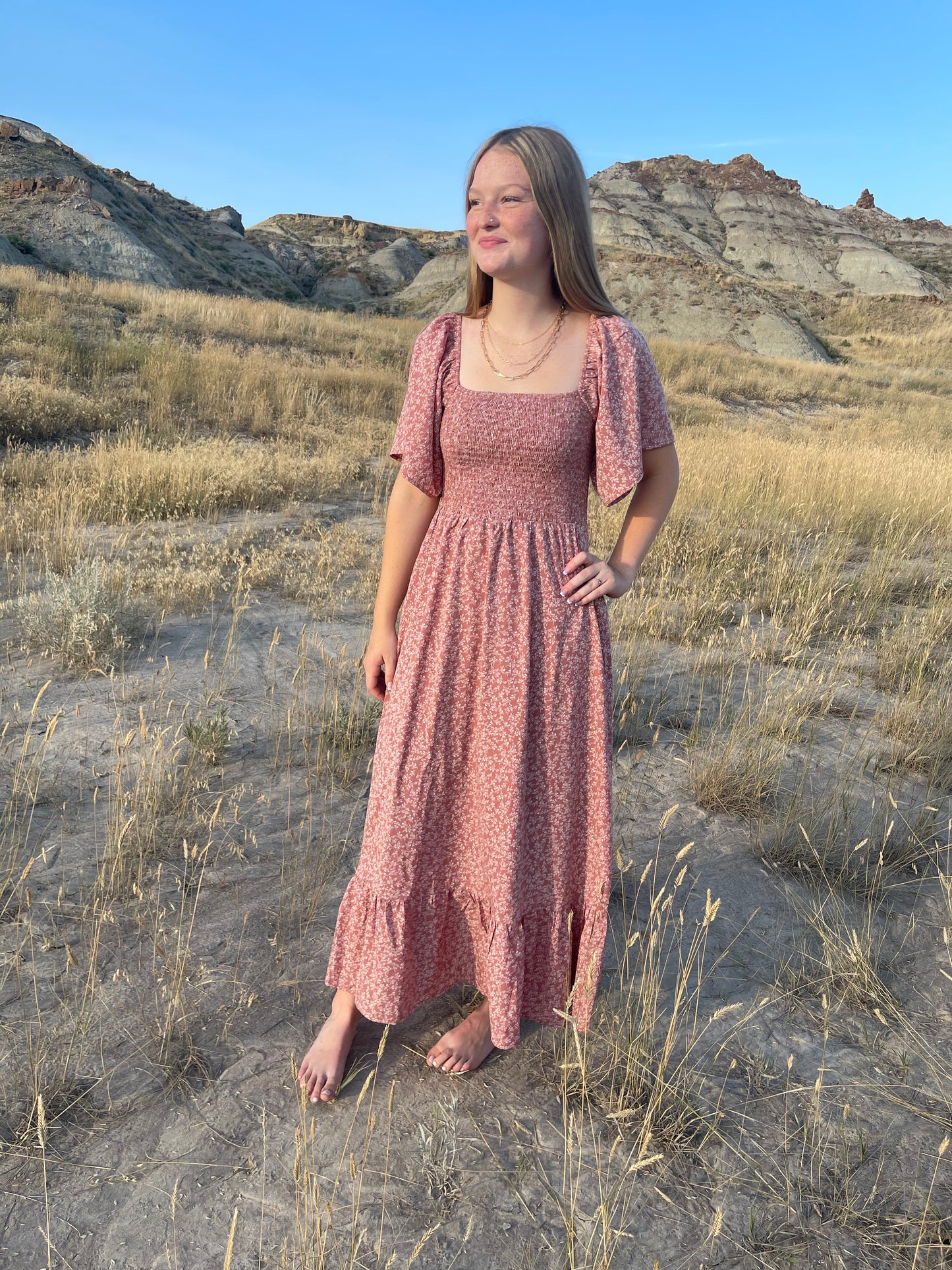 Alleah Smocked Midi Dress