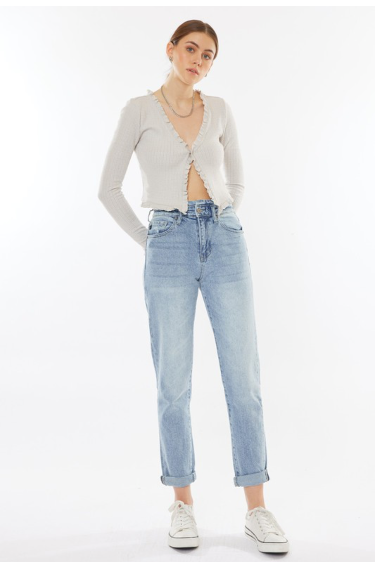 HIGH RISE PAPER BAG MOM JEANS