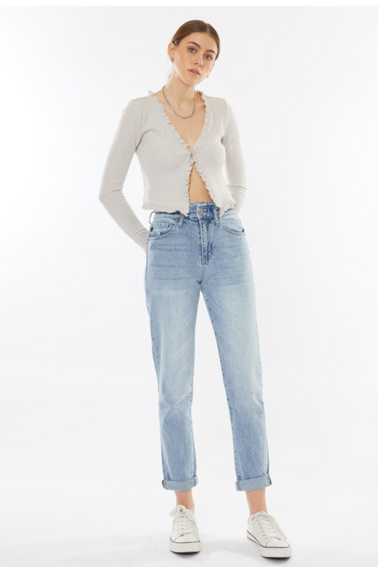 HIGH RISE PAPER BAG MOM JEANS