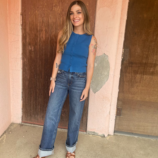 MISSIE BUTTON DOWN SWEATER TANK