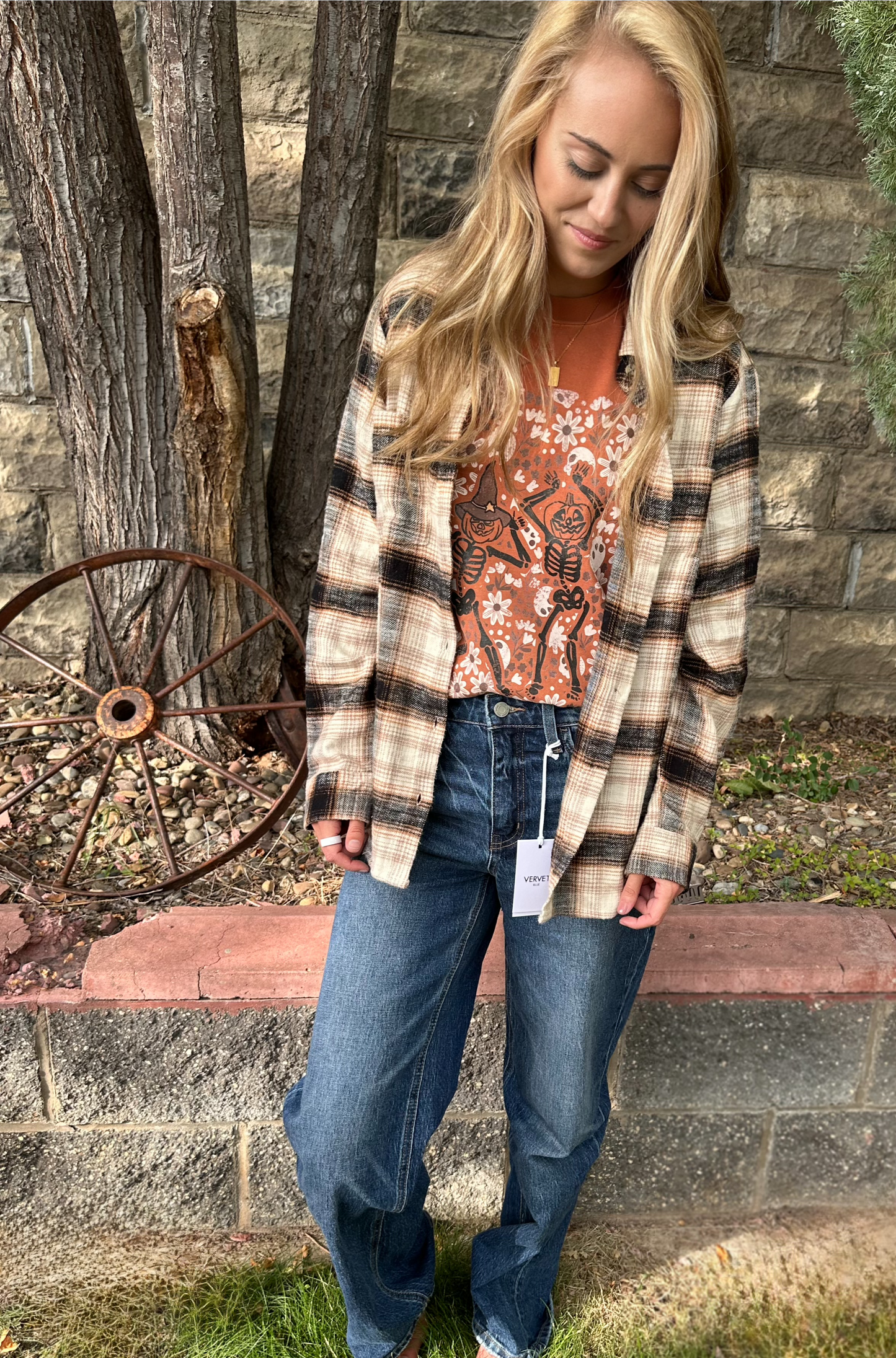 SAND BLACK PLAID SHIRT