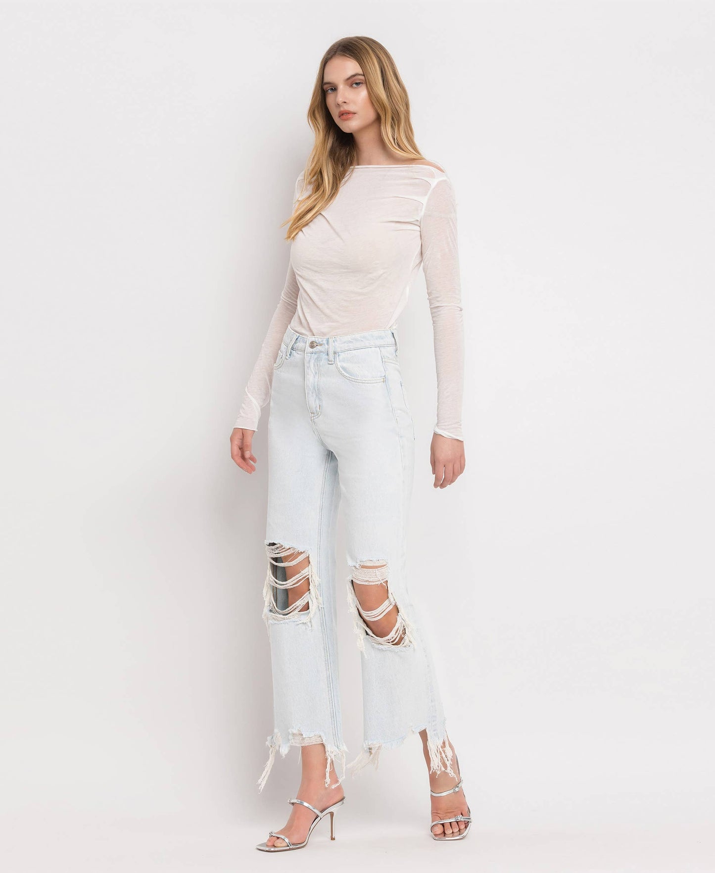 90'S VINTAGE HIGH RISE CROP JEANS