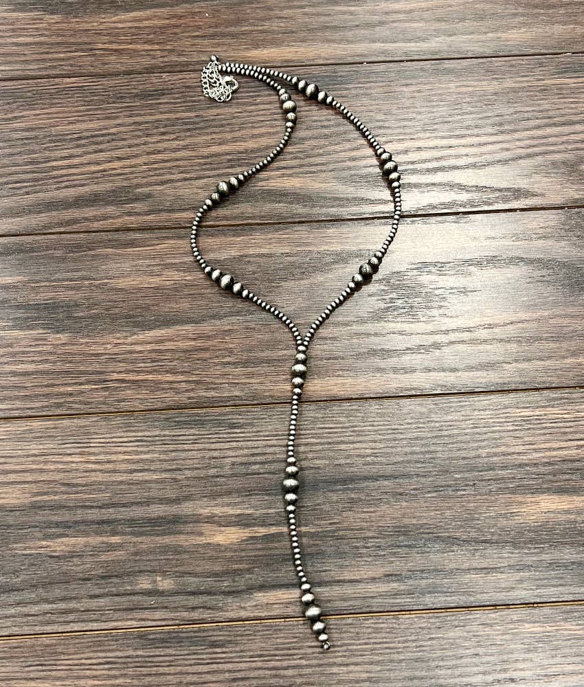 Clustered Navajo Bead Tassel Necklace