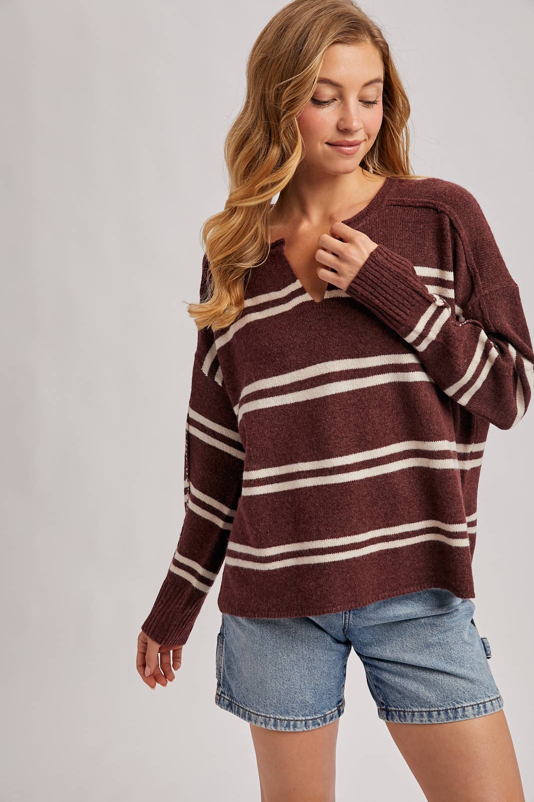 JADE STRIPED KNIT SWEATER