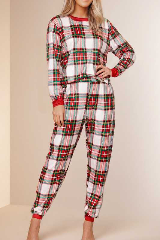 Christmas Plaid Top+Pants Set