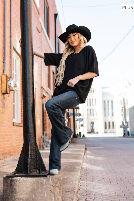 PLUS SIZE Half Sleeve Relaxed Top